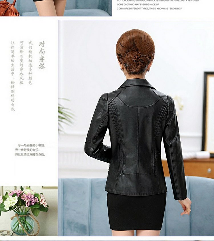 2018 xuân hè mới Hained leather leather nữ ngắn đoạn nhỏ quần tây tây cổ áo nữ nhỏ áo khoác mỏng mỏng thủy triều áo da dê