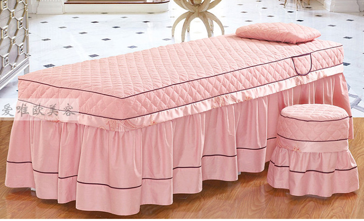 Tùy chỉnh màu rắn cao cấp cotton cotton beauty salon Châu Âu massage giường gội đầu bìa vẻ đẹp Hàn Quốc trải giường bốn mảnh