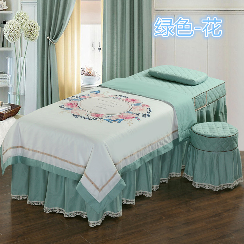 Cao cấp Châu Âu cotton ren in ấn beauty salon vẻ đẹp đặc biệt massage cơ thể dầu gội giường bìa bốn bộ