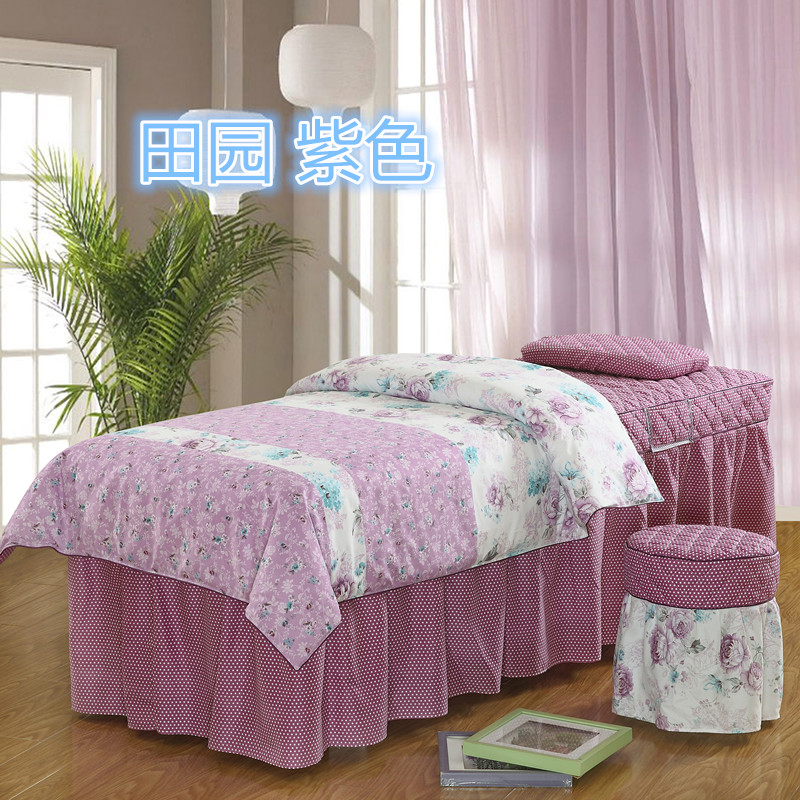 Châu Âu giả cao cấp chà bông massage massage đặc biệt vẻ đẹp giường bao gồm bốn bộ giá khăn trải giường spa