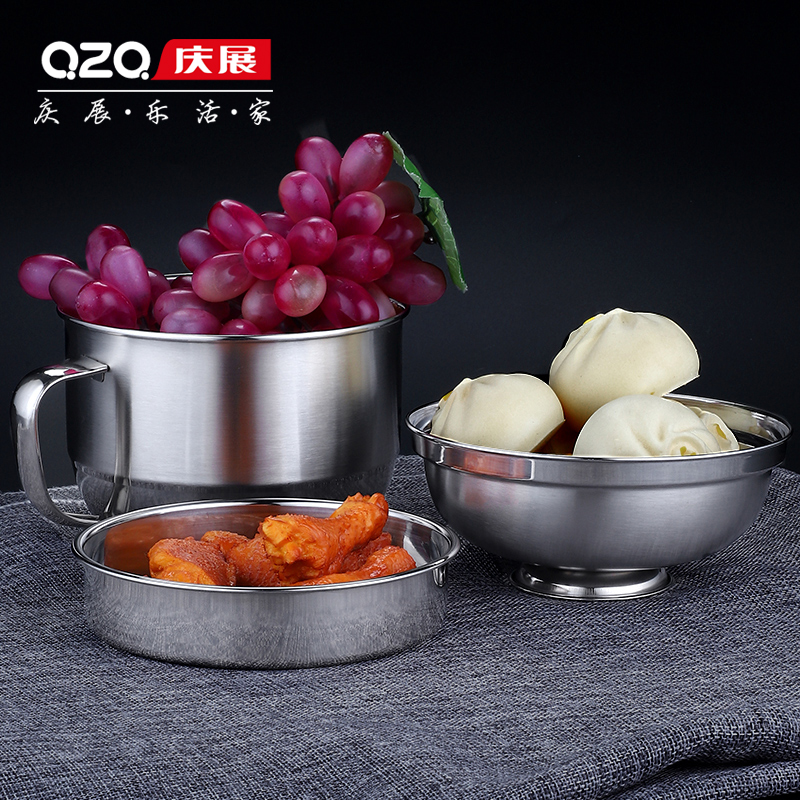 304 stainless steel lunch box, thickened adult rice bowl, student dormitory, double noodle bowl with cover