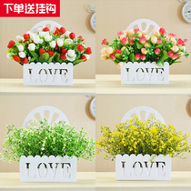Hanging Wall Flower Basket Emulation Fake Flower Hanging Basket Suit Wall Decoration Creative Wall-mounted Home Guest Restaurant Bedroom Hanging Ornament