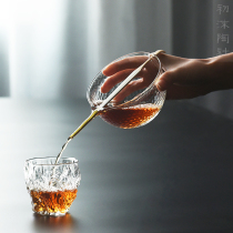 Chu Mo Society handmade Japanese hammer glass drainage Road Cup heat-resistant glass homogeneous Cup wooden teaspoon