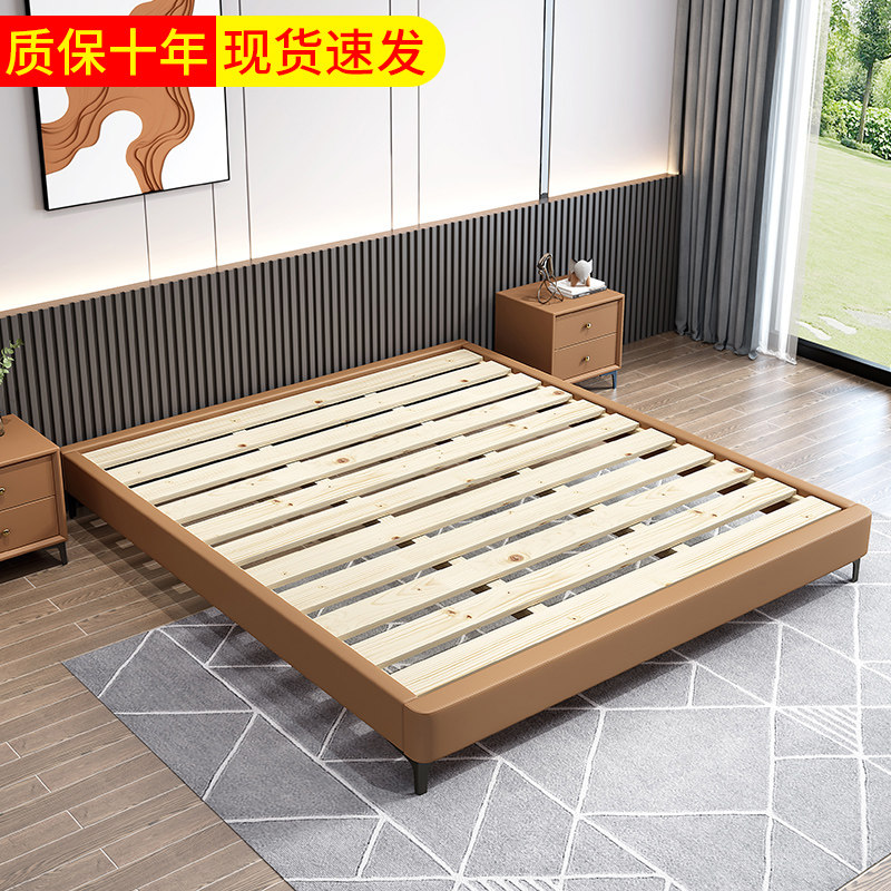 Japanese-style tatami technology cloth no bedside bed modern minimalist small bedroom storage low platform bed can be customized