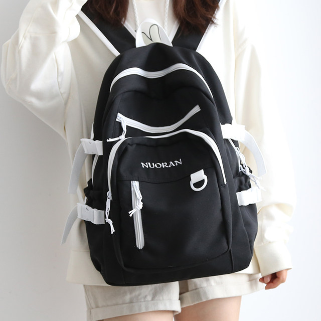 NR ຫຼາຍຊັ້ນສີ contrasting ສີຂະຫນາດໃຫຍ່ຄວາມອາດສາມາດ backpack ແມ່ຍິງ niche ຄົນອັບເດດ: schoolbag ນັກສຶກສາວິທະຍາໄລນັກສຶກສາ junior high school backpack ແມ່ຍິງ backpack