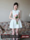 Dryross Light Luxury High-End Annual Meeting Dress Elegant Sequin A-Line Puff Sleeveless Dress for Everyday Winter Wear