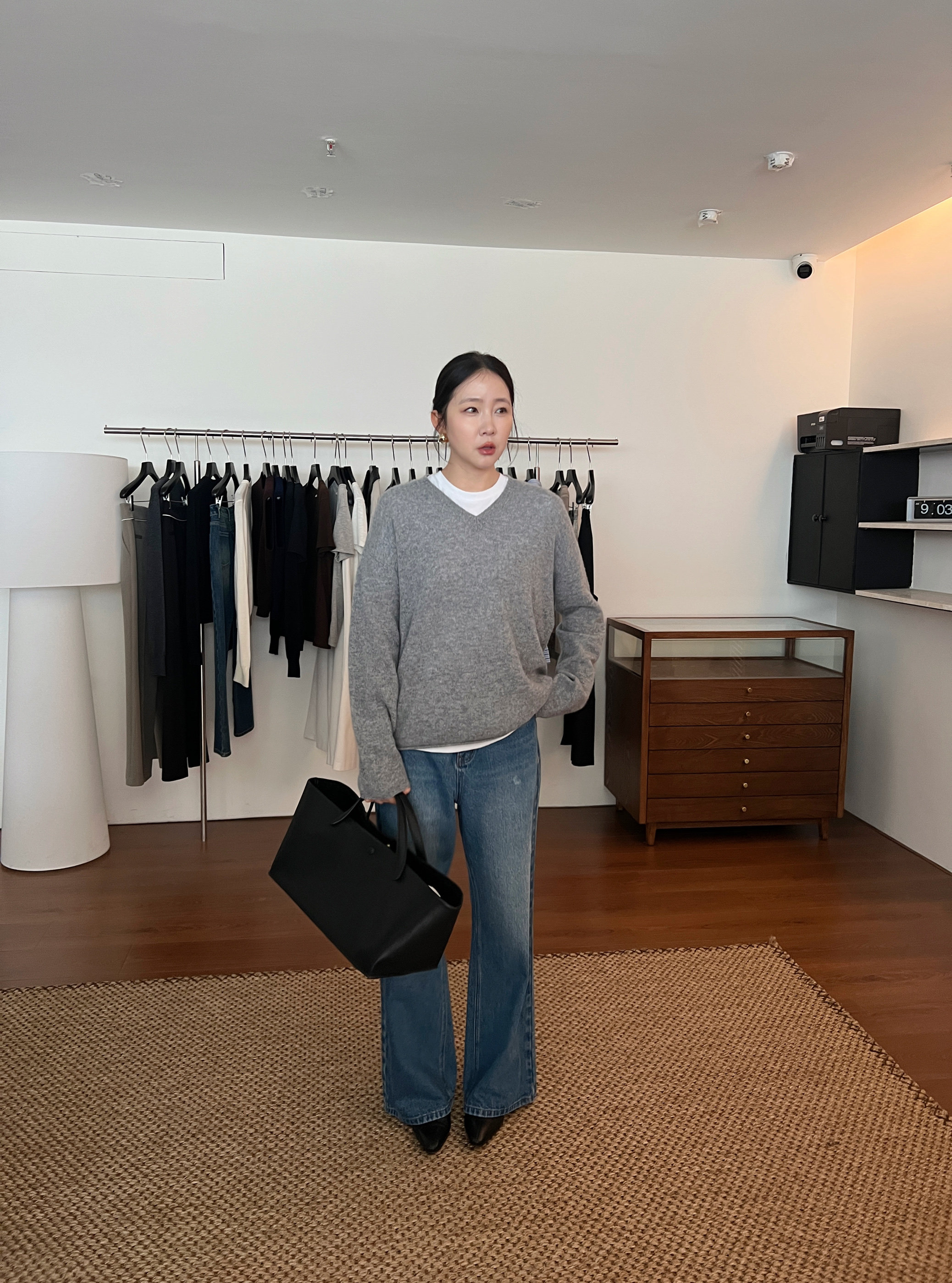 widelia свободная универсальная повседневная футболка 2024 осень круглый вырез однотонная стройнящая базовая майка