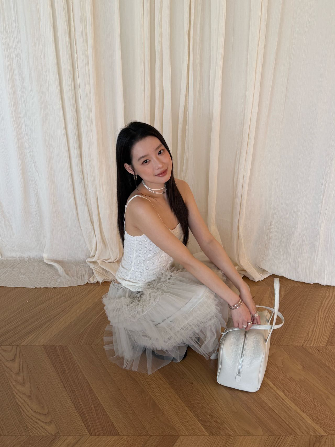 waitmore Многослойная фатиновая юбка-миди с высокой талией, весна-лето 2026