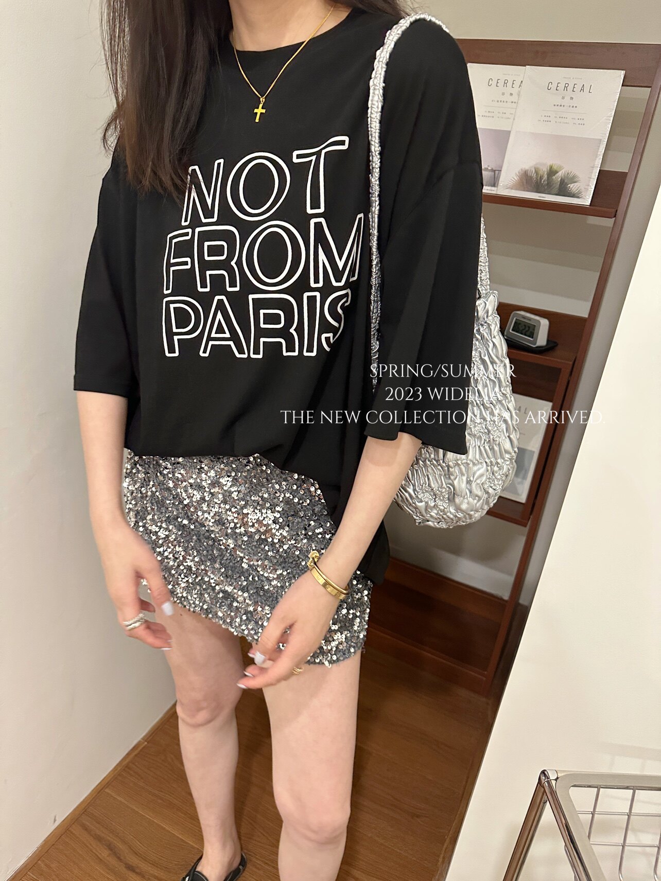 widelia женская футболка с американскими буквами свободного кроя лето 2026 повседневная универсальная удлиненная