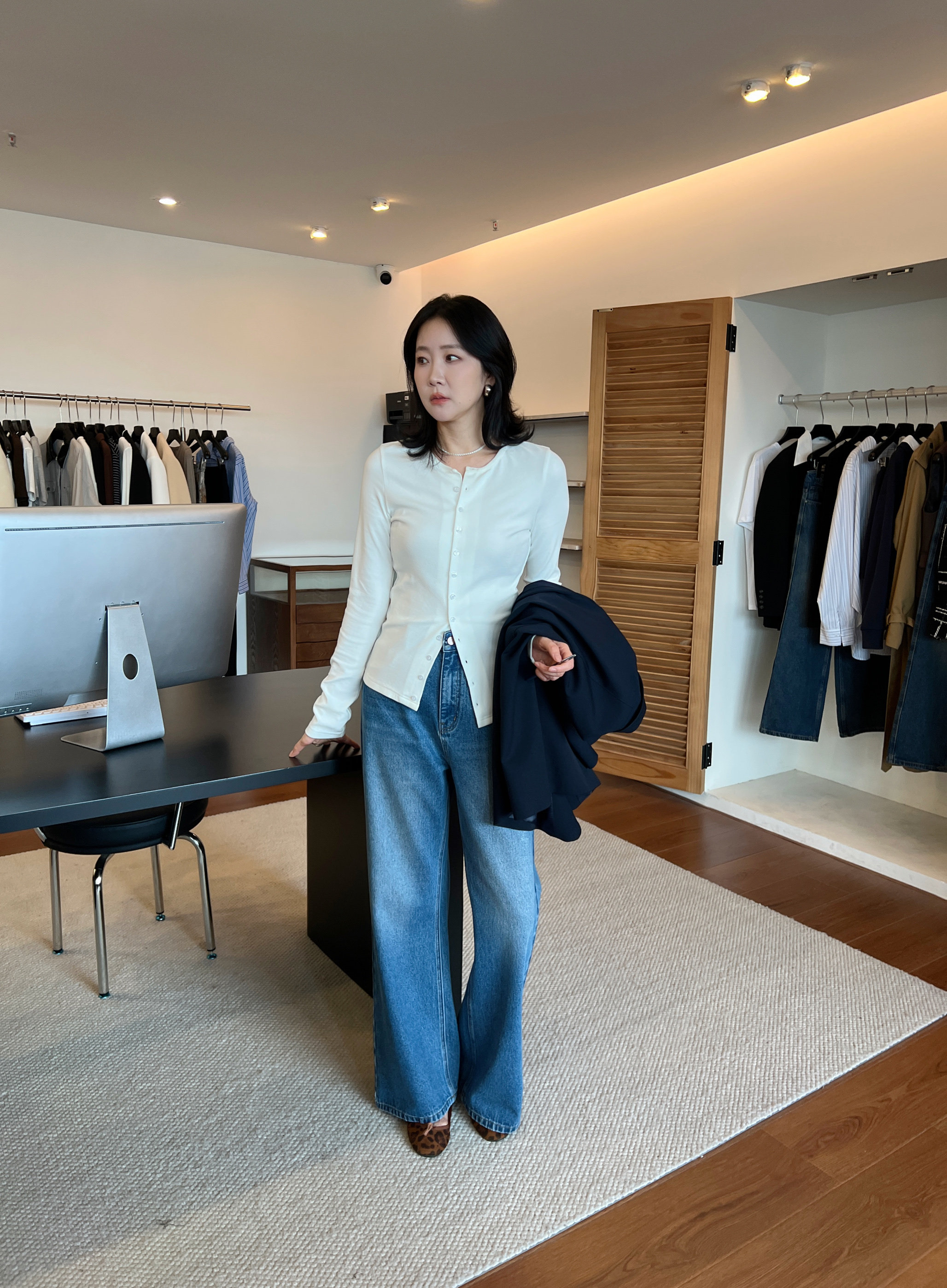 WIDELIA2025 стройнящие джинсы с завышенной талией женские летние свободные широкие брюки