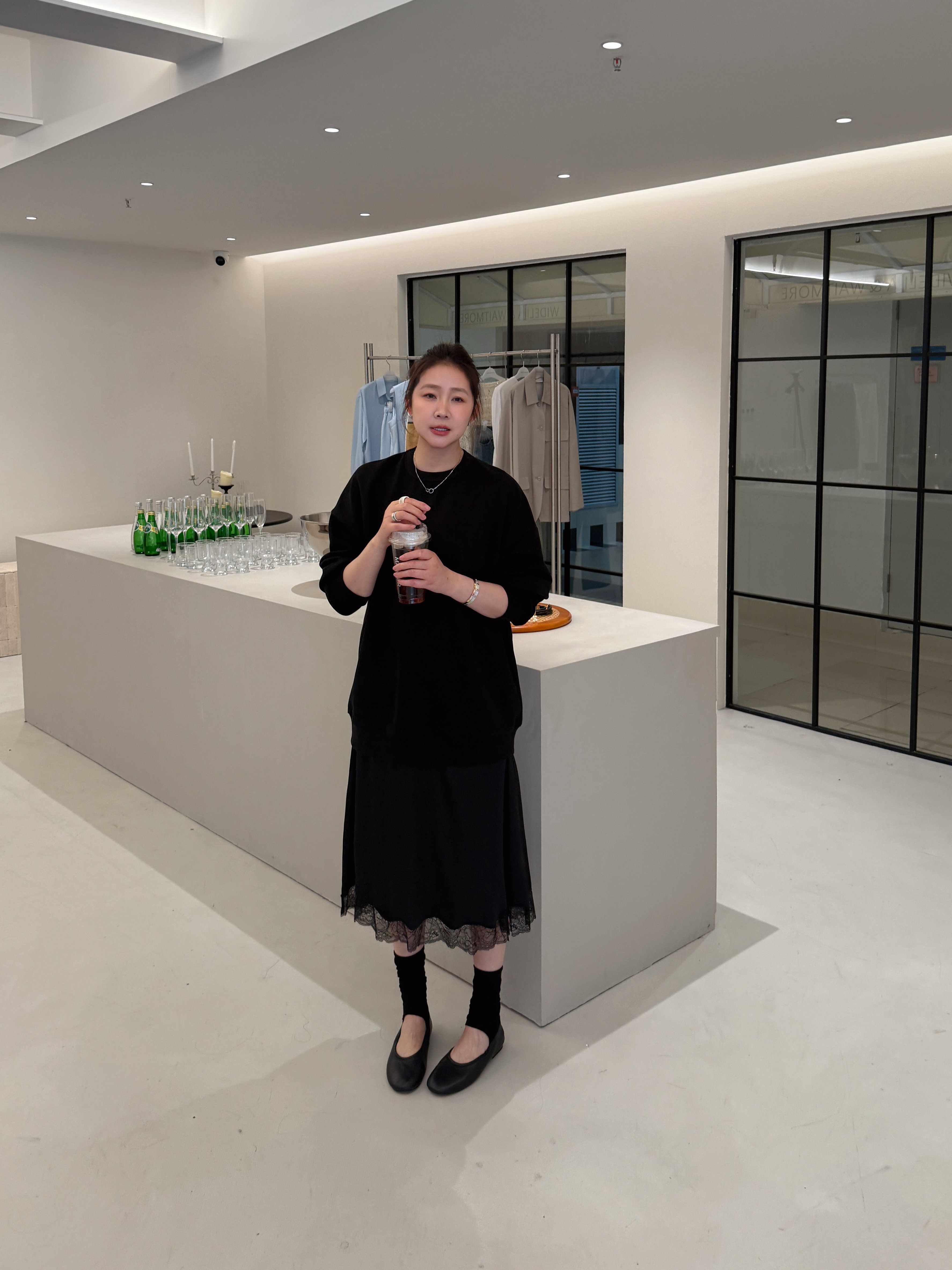 widelia черная блестящая юбка средней длины с кружевной отделкой для женщин весна-лето