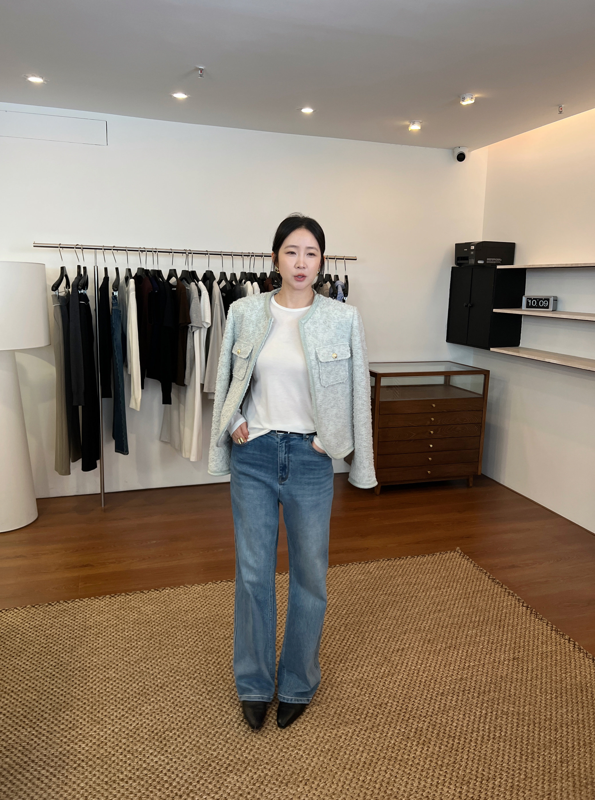 widelia узкие прямые универсальные стройнящие джинсы женские осень 2024 новинка стирка свободные повседневные длинные брюки