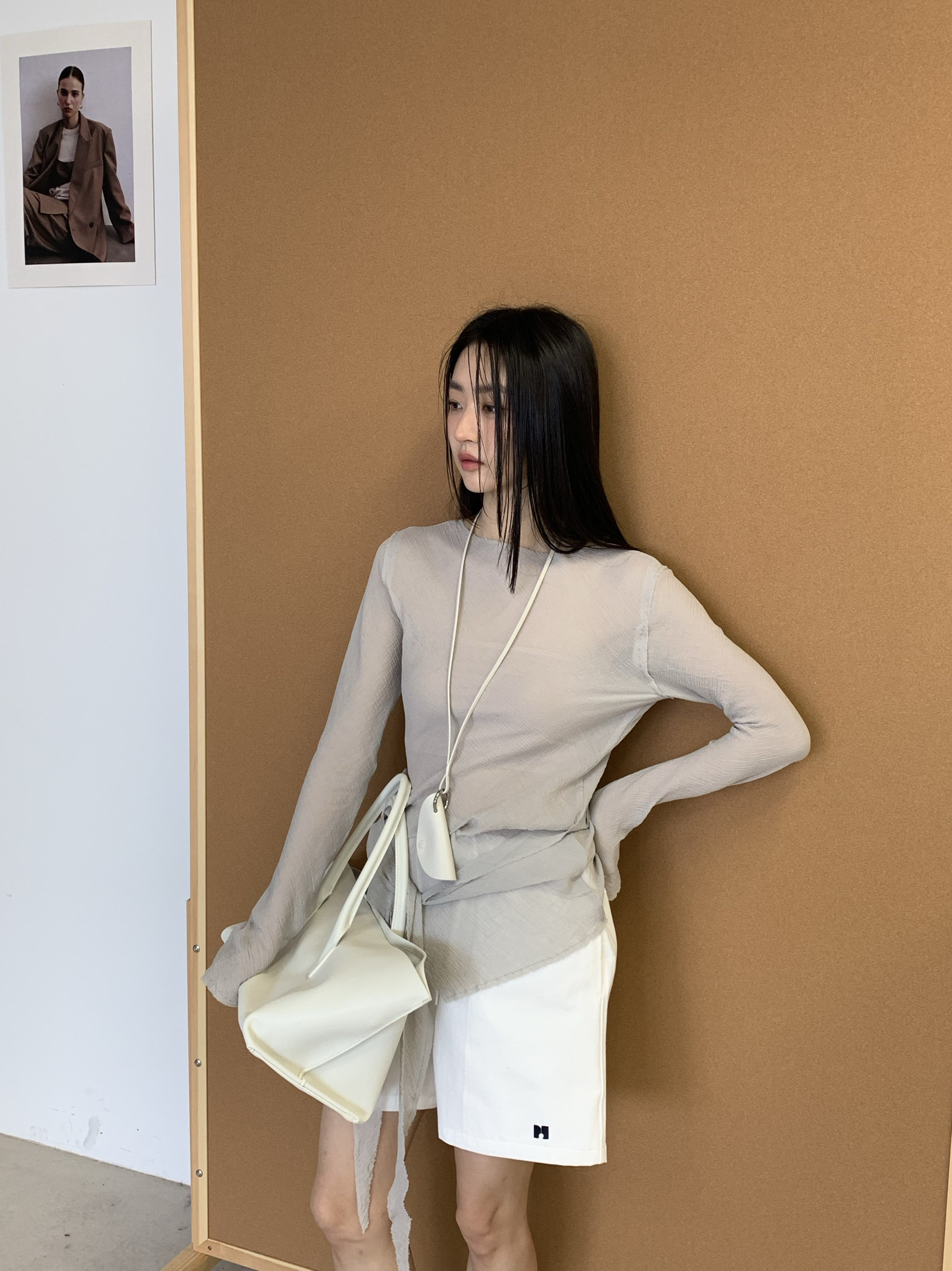 waitmore универсальная тонкая рубашка с завязками длинный рукав женская весна-лето корейский стиль