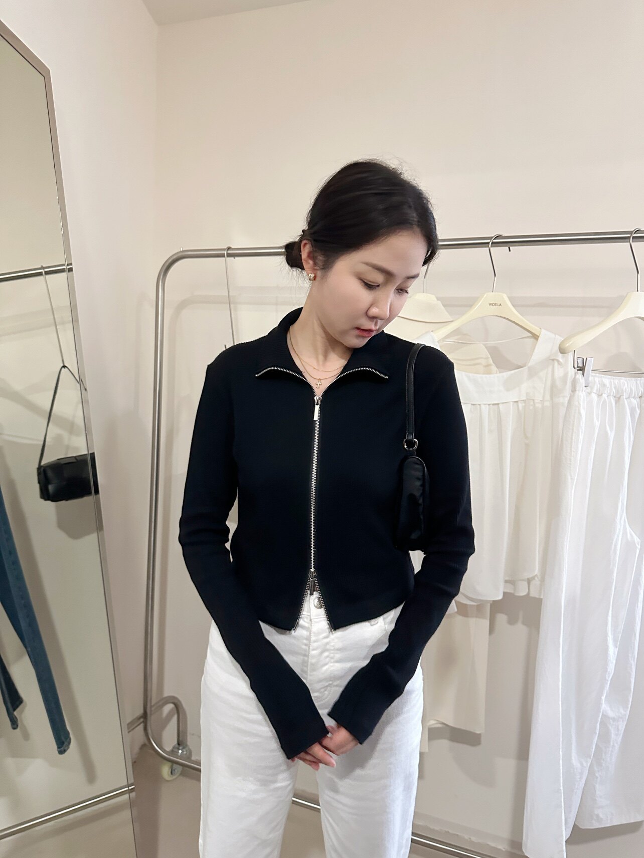 widelia куртка женская с двойной молнией повседневная приталенная короткая весна 2025