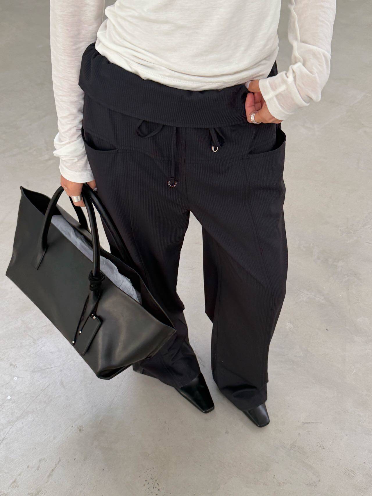 waitmore2026 весенняя новинка стильные широкие брюки с завязками и шнуровкой стройнящие универсальные повседневные женские