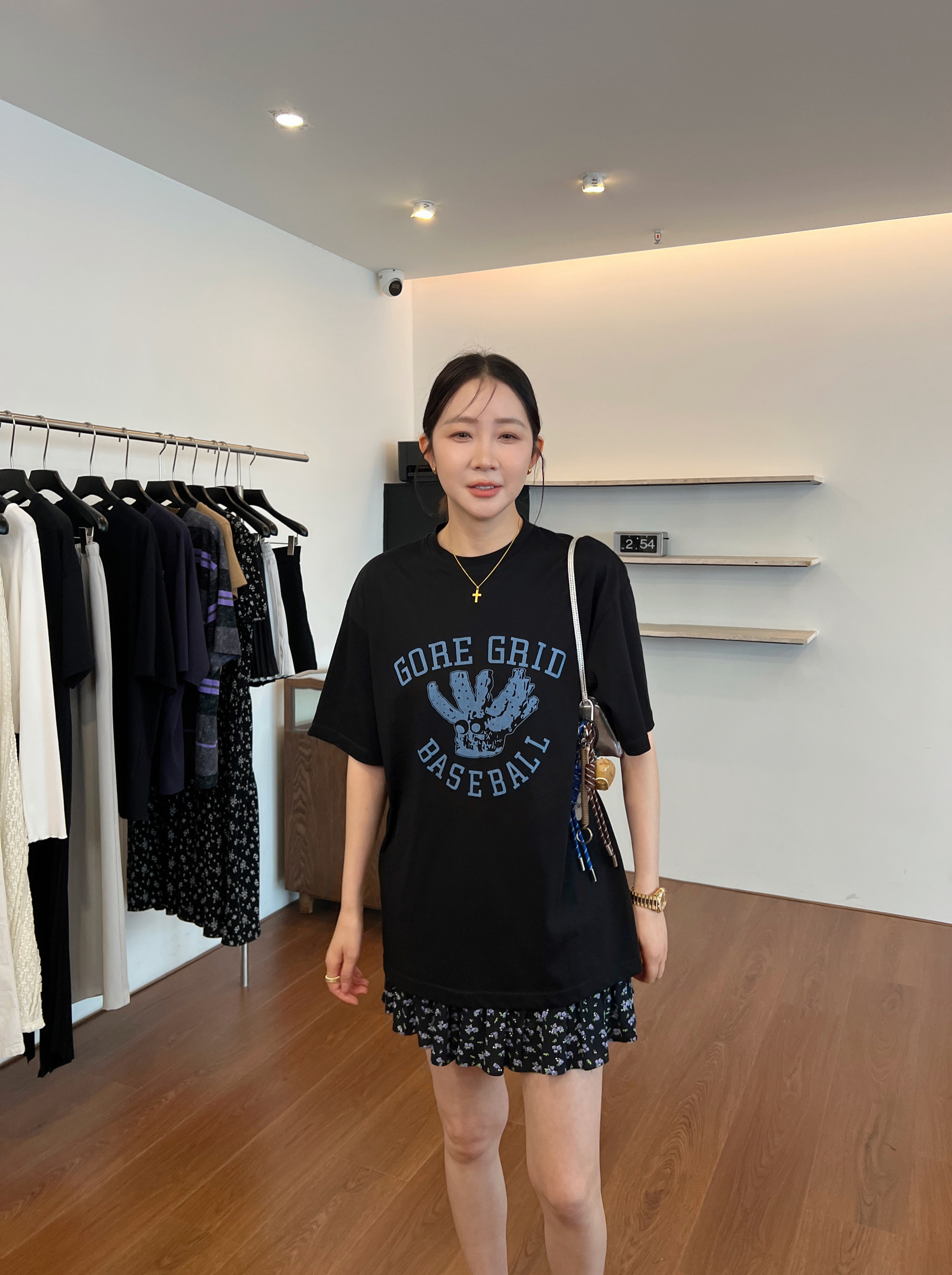 widelia2025 летняя новинка винтажная футболка с принтом круглый вырез свободная повседневная с коротким рукавом женская