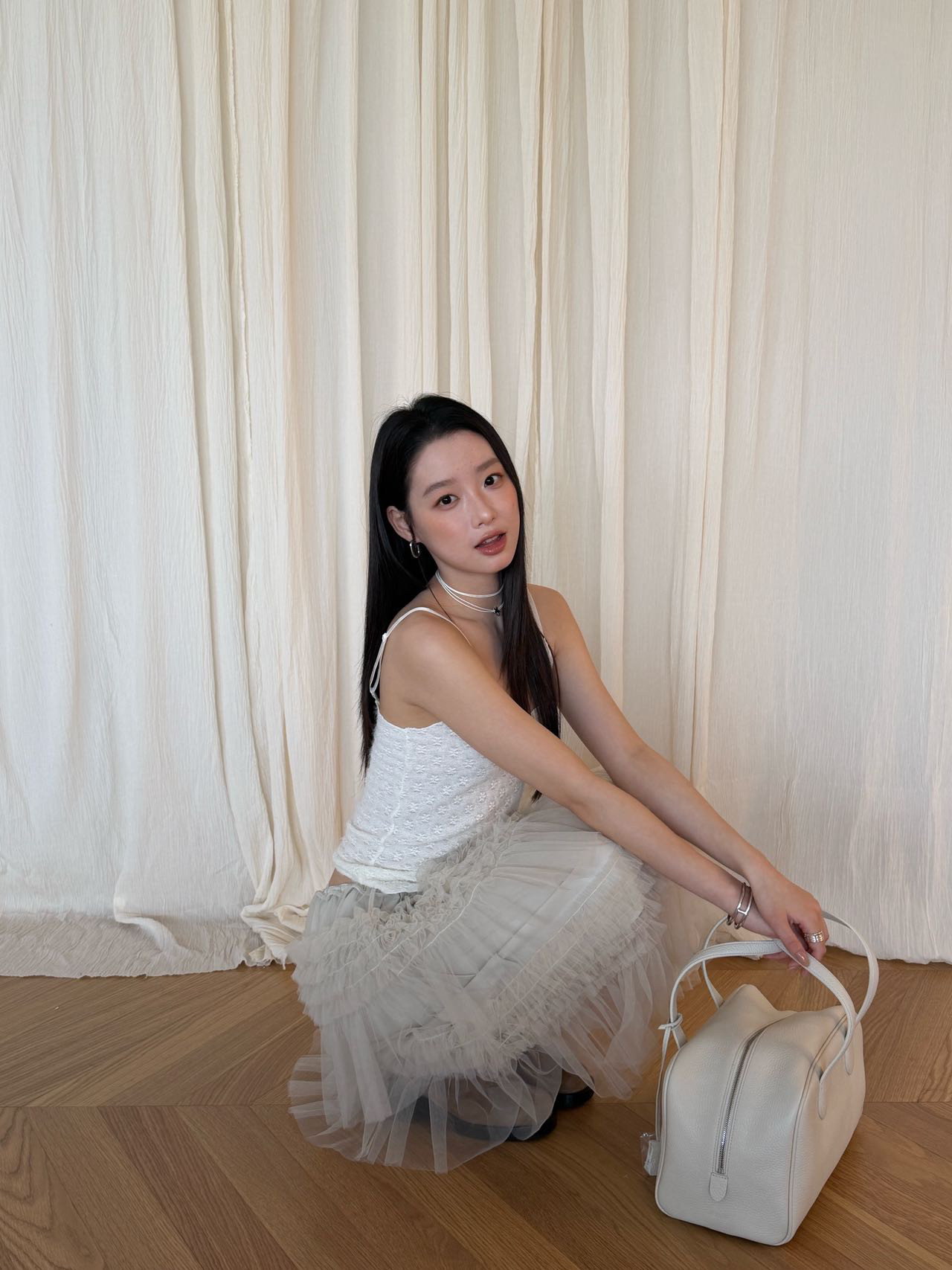 waitmore Многослойная фатиновая юбка-миди с высокой талией, весна-лето 2026