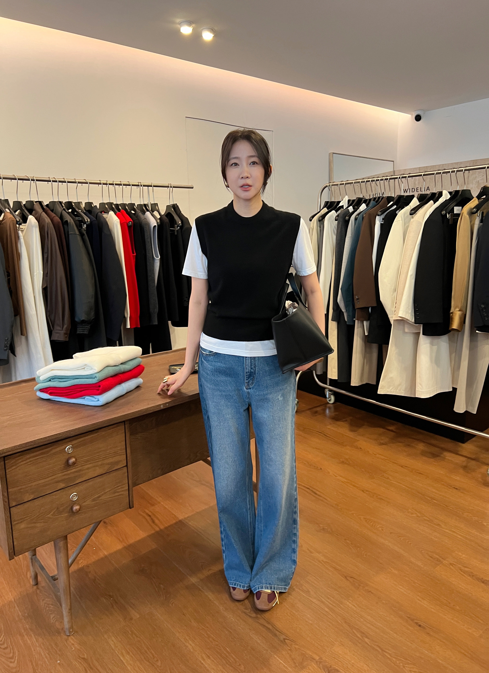 WIDELIA2025 стройнящие джинсы с завышенной талией женские летние свободные широкие брюки