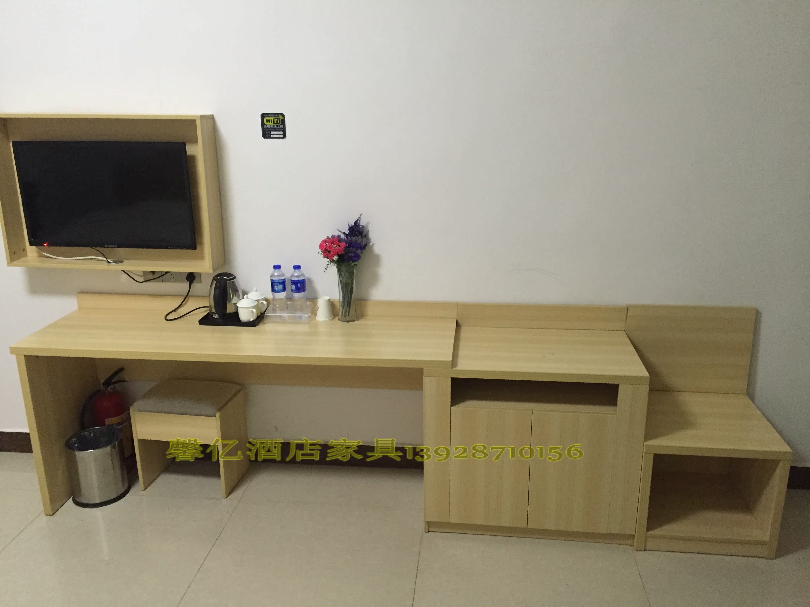 Manufacturer-booked Guest House Hotel Home Furniture Complete Bed TV Cabinet Luggage Rack Desk computer desk Hugh Leisure Surround Chair