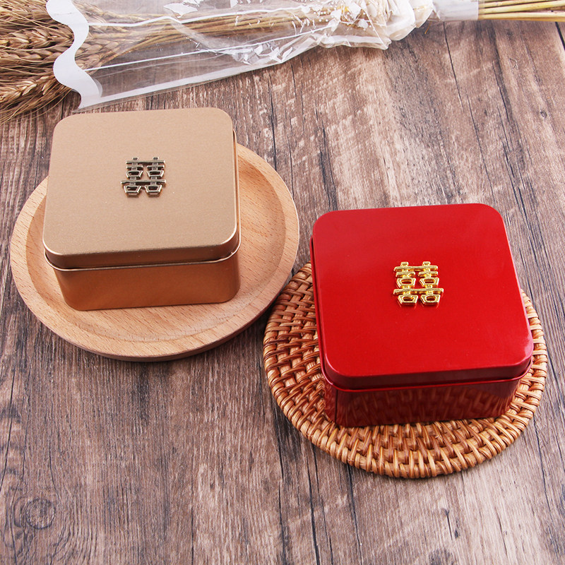 China Wind Delight Sugar Box Iron Box Happy Character Wedding Chinese Candy Gift Box Dress Wedding Empty Box Custom Companion Gift