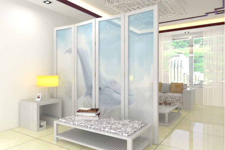 Địa Trung Hải hiện đại tối giản màn hình phòng khách vách ngăn gỗ rắn thời trang Phòng ngủ châu Âu hiên di chuyển màn hình gấp nhỏ - Màn hình / Cửa sổ giá vách ngăn gỗ sồi