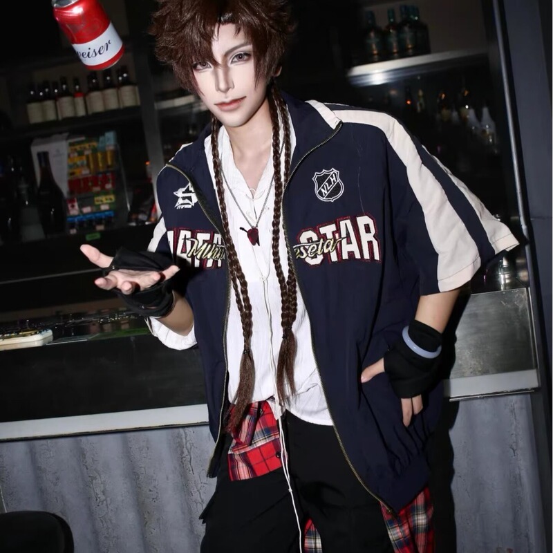 Subculture American Retro Color-Blocking Embroidered Short-Sleeve Shirt for Men and Women, Street Style Couple Sports Functional Top