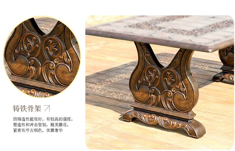 Jingou ngoài trời ngoài trời cổ rỗng đúc bộ bàn ghế nhôm - Bàn ghế ngoài trời / sân ghế hồ bơi ngoài trời