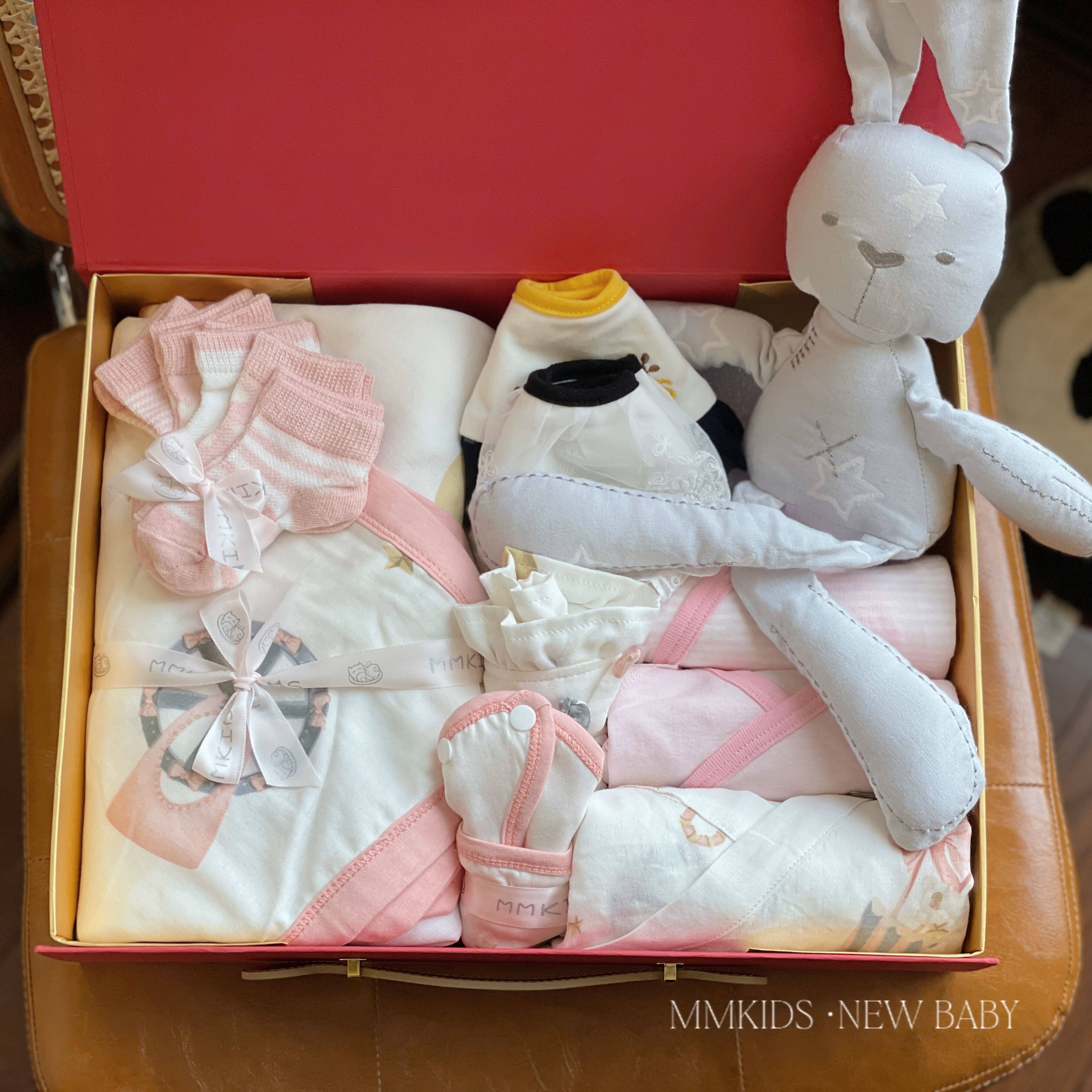 MMKIDS Baby Pure Cotton Gauze Gift Box Gift Gift Gift for Blue Original Newborn Baby Full Moon