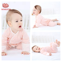 MMKIDS magic small meow without fluorescent agent pure cotton gauze newborn baby conjoined clothes spring and autumn long sleeve khaclothes