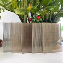 Changhong laminated glass partition screen custom hotel art glass landscape painting double layer laminated silk sliding door