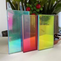 Gradient laminated glass colorful glass artistic wired glass colorful color-changing glass partition wall stained glass