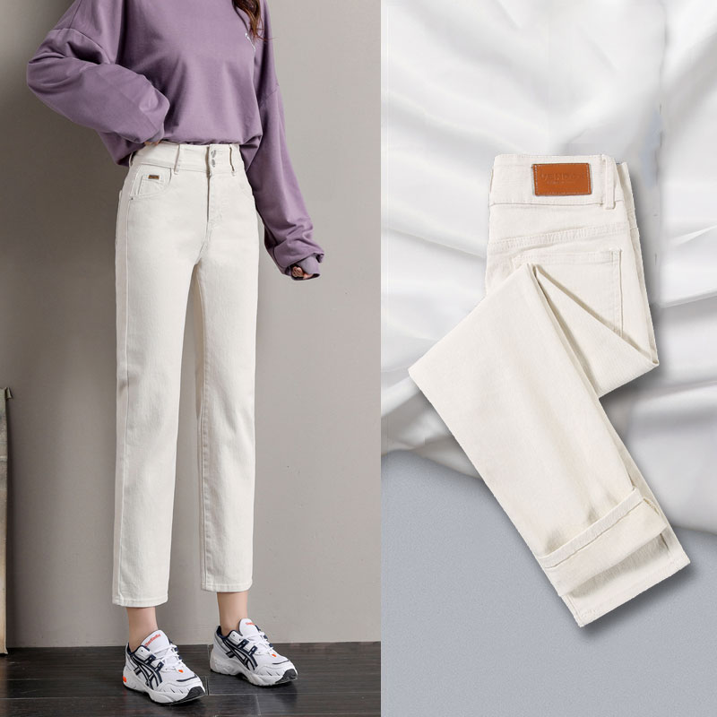 High waist jeans female spring summer 2022 new Korean version of loose nine pants bf pair of fathers pants