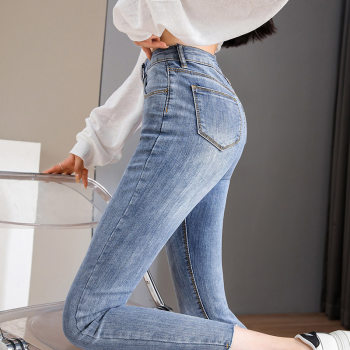 Jeans skinny ຂອງແມ່ຍິງພາກຮຽນ spring ແລະ summer ກາງເກງບາງ elastic slimming