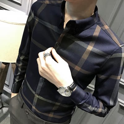Tide brand shirt men's port style Japanese long sleeve spring 2021 new trend handsome fashion slim plaid shirt tide