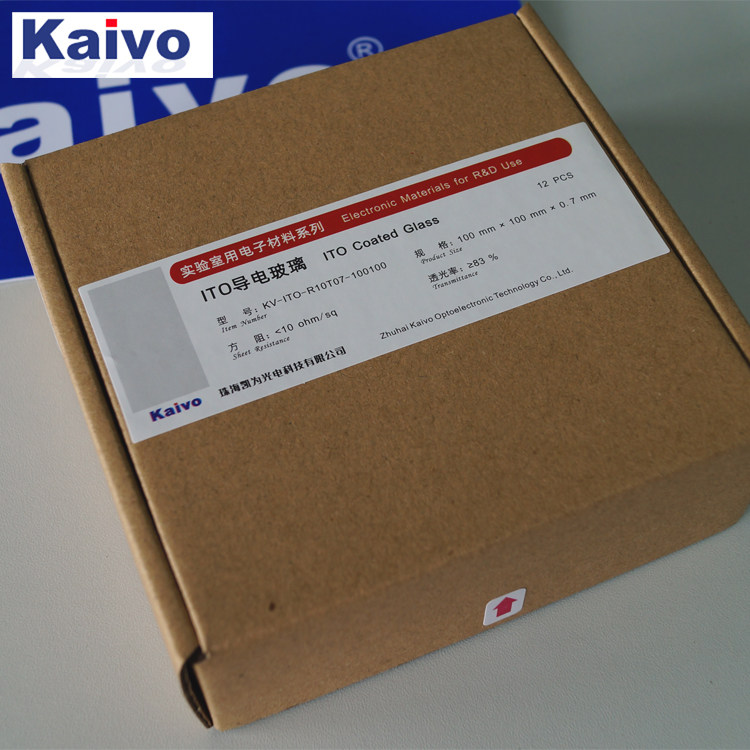 实验室用ITO导电玻璃100&times;100&times;0.7mm，7-10 ohm/sq，12片一盒装