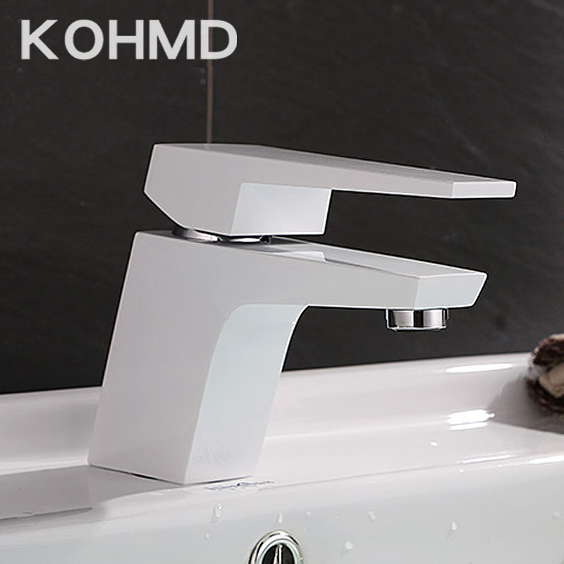 White all - pure copper basin faucet cold and hot bench under basin old basin household with wash - basin low - mode 130 mm