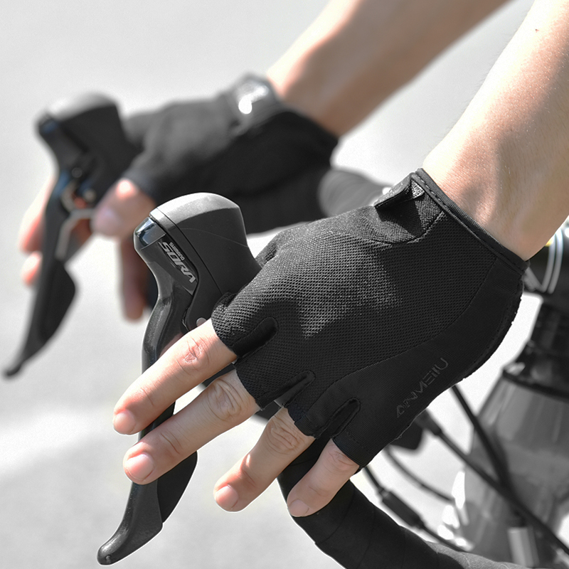 Cycling gloves semi-refers to summer men and women shock absorption and breathtaking fitness gloves cycling on the road mountain bike equipment