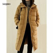 Japanese light luxury big goose down jacket female 2021 New thick warm long coat slim down jacket winter