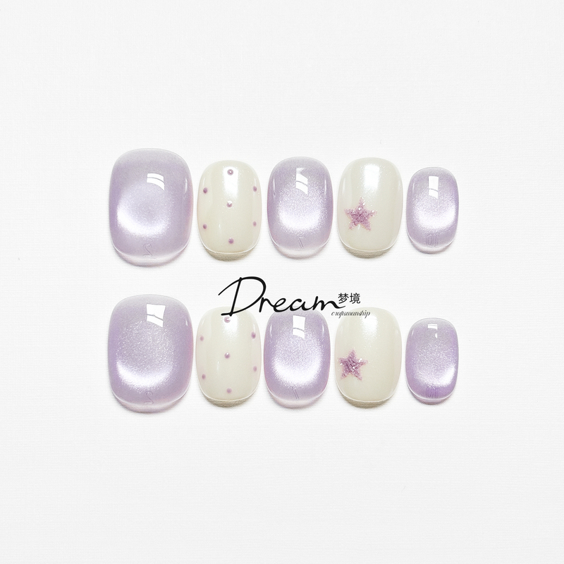 Dream Purple Cat Eye Handmade Wearable Nails 2026 New Gentle Short Style Manicure High-End Nail Stickers Dream Purple Cat Eye Handmade Wearable Nails 2026 New Gentle Short Style Manicure High-End Nail Stickers