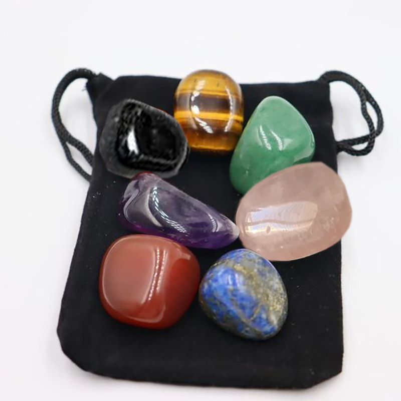 Yunze natural seven-color crystal amethyst obsidian Dongling jade yellow tiger eye red jasper powder crystal lapis lazuli