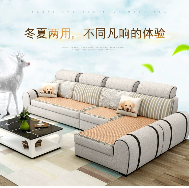sofa kết hợp vải hiện đại phòng khách nhỏ gọn sẵn sàng chaise rửa được căn hộ nhỏ tiết kiệm mùa hè và mùa đông kép - Ghế sô pha
