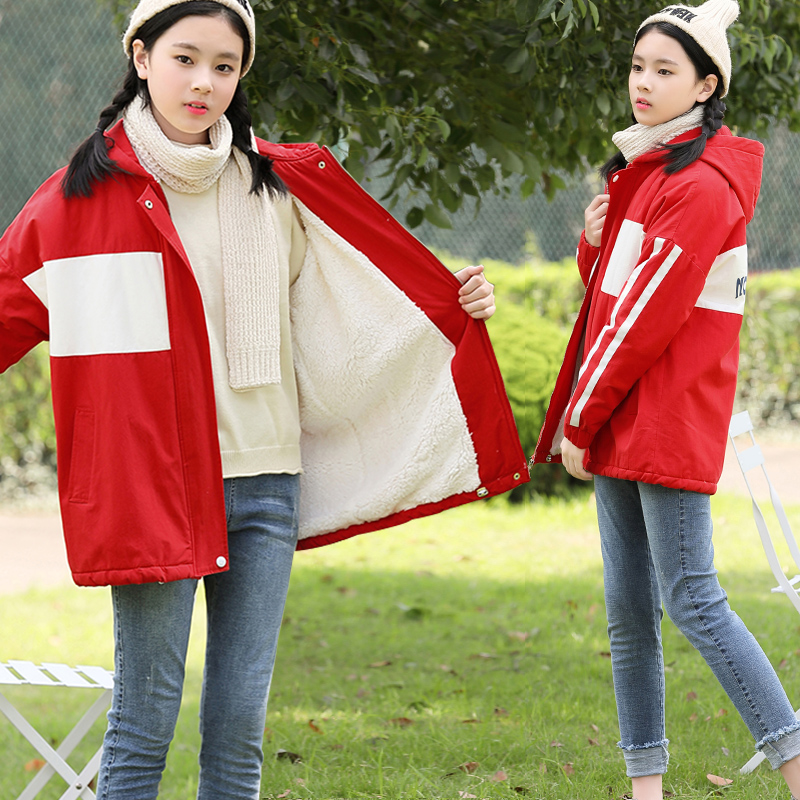 Winter Clothing Girl Hearts 12 Great Children 13 High School 14 Junior High School Students 15 Years 16 Girls Cotton Clothes Women Coats Red Cotton Clothes