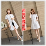 Белый халат, униформа врача, летняя одежда, хлопковый пуховик, корсет для работы