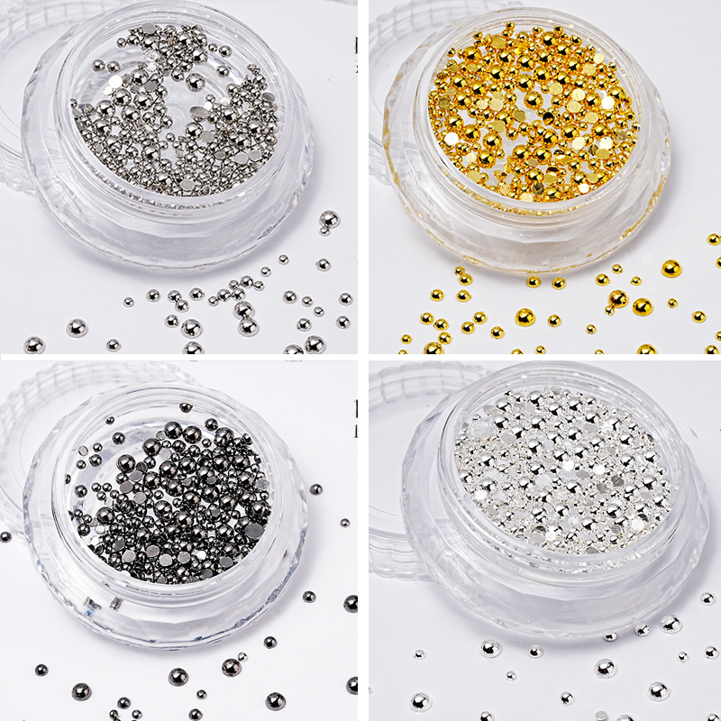 Semi-Circular Flats Bottom Steel Ball Nail Art Jewelry Mini Metal Rivets Mixed Size Silver Nails 300 Gold and Silver White Semi-Circular Flats Bottom Steel Ball Nail Art Jewelry Mini Metal Rivets Mixed Size Silver Nails 300 Gold and Silver White