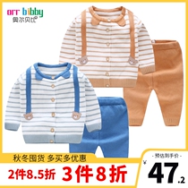 Baby sweater set men and women baby jacket knitted cardigan 0-3 year old newborn thread coat spring and autumn outfits