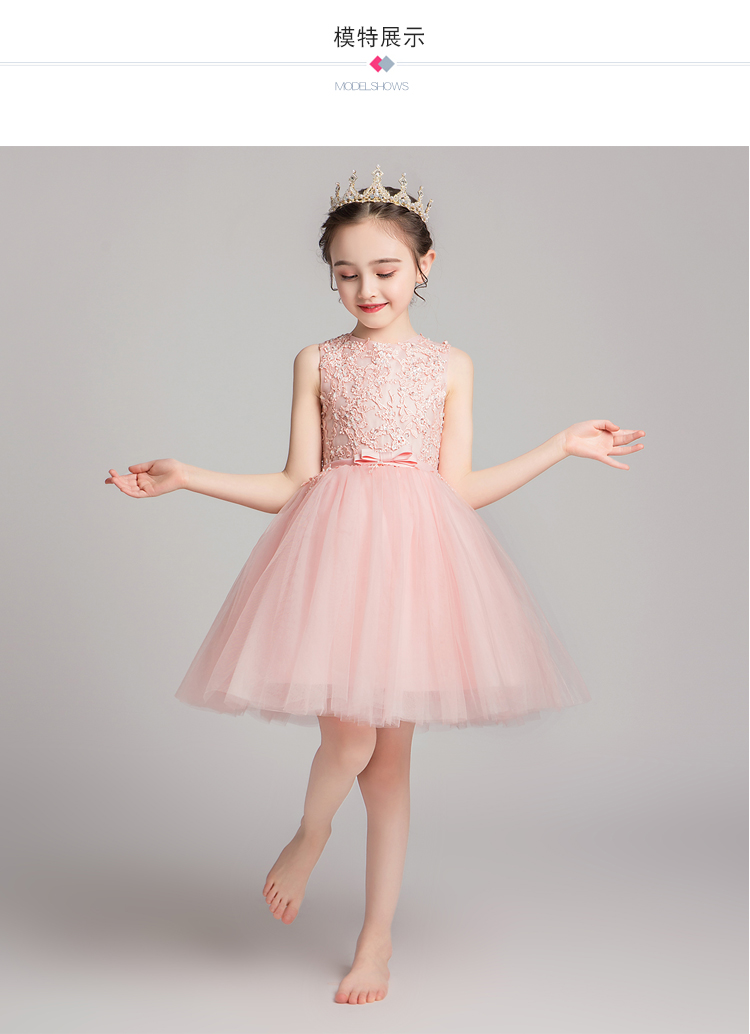 Váy bé gái công chúa váy sinh nhật màu hồng cô gái nước ngoài cô gái hoa cưới cô gái piano trang phục mùa hè - Váy trẻ em quần áo trẻ sơ sinh