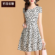 Saint Gedia ăn mặc nữ mùa hè 2018 mới ngắn tay vòng cổ áo tính khí điểm váy thời trang eo một từ váy