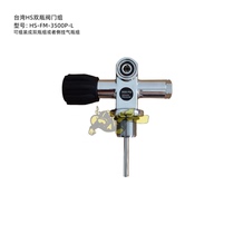Taiwan HS military side-mounted imported high-pressure bottle head equipment double-bottle valve set small diving complete set of gas cylinder valves