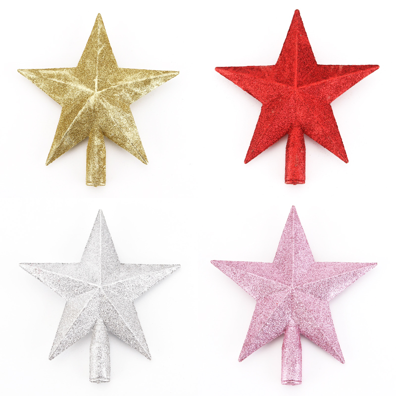 Christmas Decorations Christmas Tree accessories Christmas Tree top star Golden five-pointed star Christmas Tree Top Ornament Stars