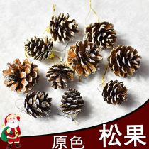 Cute home Christmas decorations bagged white pine cone Cedar cedar Christmas holiday DIY background decoration small props